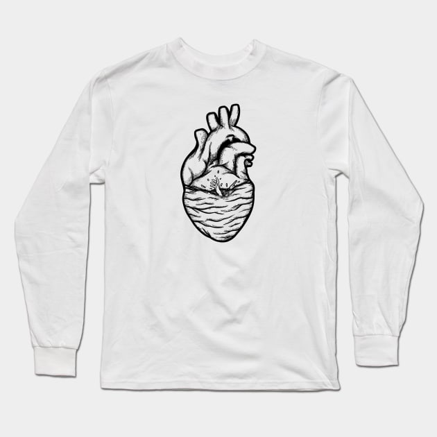 Drowning in my own heart Long Sleeve T-Shirt by P7 illustrations 